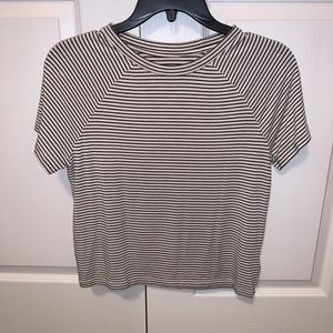 Black and white striped crop top